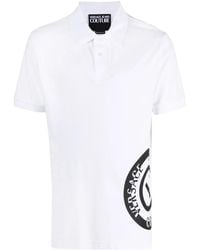 Versace Jeans Couture - Logo-Print Cotton Polo Shirt - Lyst