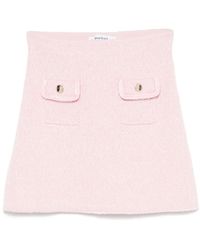 Self-Portrait - Mélange-Effect Cotton-Blend Mini Skirt - Lyst