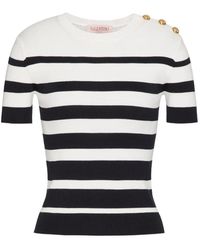 Valentino Garavani - Striped Cotton Sweater - Lyst