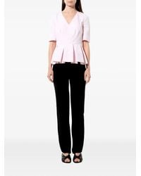 Balenciaga - Pleated Peplum-Hem Blouse - Lyst
