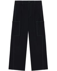 Sunnei - Contrast-Stitching Wide-Leg Trousers - Lyst