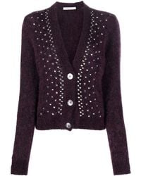 Alessandra Rich - Crystal-embellished Knitted Cardigan - Lyst