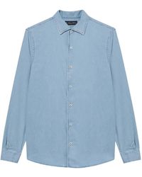 Brooks Brothers - Open-Collar Denim Shirt - Lyst