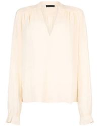 Liu Jo - Blouse Met V-Hals En Ruches - Lyst