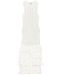 Twinset - Ruffled Midi Dress - Lyst