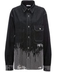 JW Anderson - Black Studded Denim Shirt - Women's - Cotton - Lyst