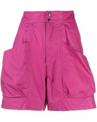 Isabel Marant - High-waisted Cotton Mini Shorts - Lyst