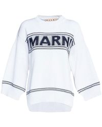 Marni - Intarsien-Pullover mit Logo - Lyst
