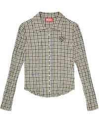 DIESEL - Chemise À Carreaux À Effet Seersucker - Lyst
