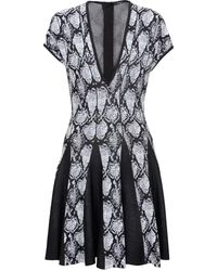 Balmain - Python-Jacquard Knitted Skater Dress - Lyst