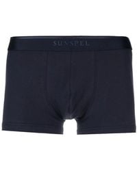 Sunspel - Logo-Waistband Stretch-Cotton Boxers - Lyst