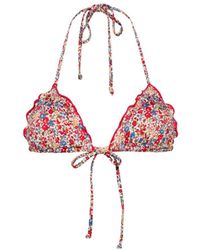 Mc2 Saint Barth - Sagittarius Floral-print Bikini Top - Lyst