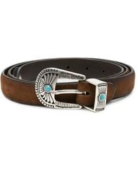 Eraldo - Engraved-Buckle Leather Belt - Lyst