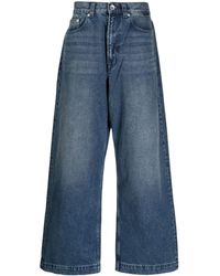 FIVE CM - High-rise Wide-leg Cotton Jeans - Lyst