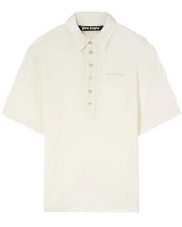 Palm Angels - Logo-Embroidered Linen Polo Shirt - Lyst