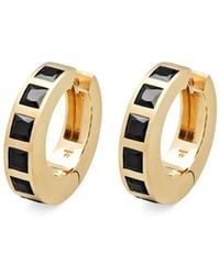 Tom Wood - 9Kt Arch Square Onyx Hoop Earrings - Lyst