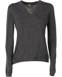 Max Mara - Top Met V-Hals En Lange Mouwen - Lyst