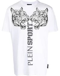 Philipp Plein - Logo Tiger-Print T-Shirt - Lyst