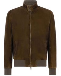 Boglioli - Veste Bomber En Daim À Fermeture Zippée - Lyst