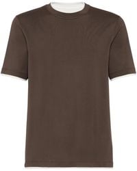 Brunello Cucinelli - T-Shirt Con Design A Strati - Lyst
