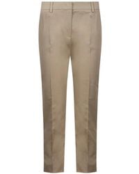Weekend by Maxmara - Slim-Fit Cotton-Gabardine Trousers - Lyst
