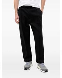 BOSS - Elasticated-Waistband Logo-Patch Trousers - Lyst