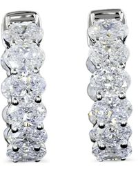 Jewels Aficionado - 14Kt Witgouden Oorbellen Met Diamant - Lyst