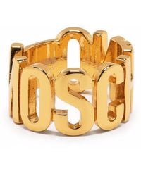 Moschino - Anello Lettering Logo - Lyst