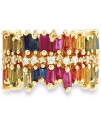 Suzanne Kalan - 18kt Yellow Gold Sapphire Triple Row Eternity Band - Lyst