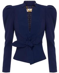 Elisabetta Franchi - Lightweight Crêpe Jacket With Bow - Lyst