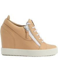 Giuseppe Zanotti - 75Mm Wedge Zip-Detail Low-Top Sneakers - Lyst