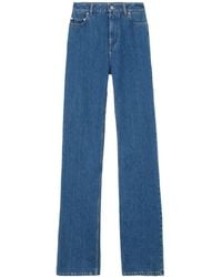 Burberry - High-waisted Straight-leg Cotton Jeans - Lyst