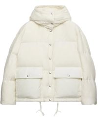 Prada - Donsjack Met Capuchon En Opgestikte Zak - Lyst