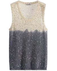 Roberto Collina - Haut Brodé De Sequins À Col V - Lyst