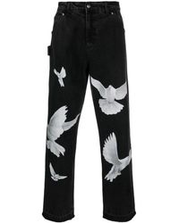 3.PARADIS - Freedom Doves Cotton Straight-leg Jeans - Lyst