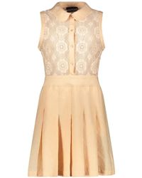 Moschino - Lace-Panel Pleated Mini Dress - Lyst