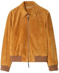Burberry - Suede Harrington Jacket - Lyst