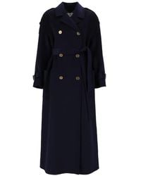 Elisabetta Franchi - Double-Breasted Belted Coat - Lyst