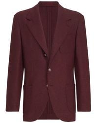 Brunello Cucinelli - Cashmere Panama Deconstructed Blazer With Patch Pockets And Metal Buttons - Lyst