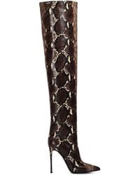 Le Silla - 120Mm Eva Snake-Print Leather Boots - Lyst