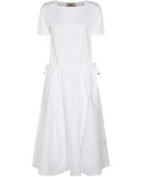 Herno - Tie-Drawcord Midi Dress - Lyst