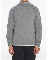 Moncler - High-Neck Logo-Patch Sweater - Lyst