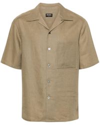 ZEGNA - Short-sleeve Linen Shirt - Lyst