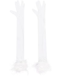 Styland - Feather-trim Detail Gloves - Lyst