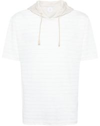 Eleventy - Striped Hooded T-Shirt - Lyst