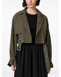 AllSaints - Ophelia Cropped Suede Jacket - Lyst