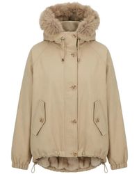 VALENTINI 1972 - Faux-Fur Trim Hooded Coat - Lyst