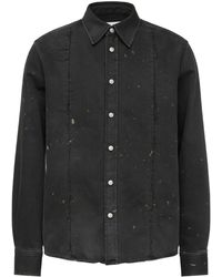 MM6 by Maison Martin Margiela - Distressed Shirt With Press-Stud Fastening - Lyst