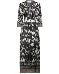 Pierre Louis Mascia - Maxi-Hemdkleid mit geometrischem Muster - Lyst