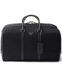 Prada - Re-Nylon And Saffiano Leather Duffle Bag - Lyst